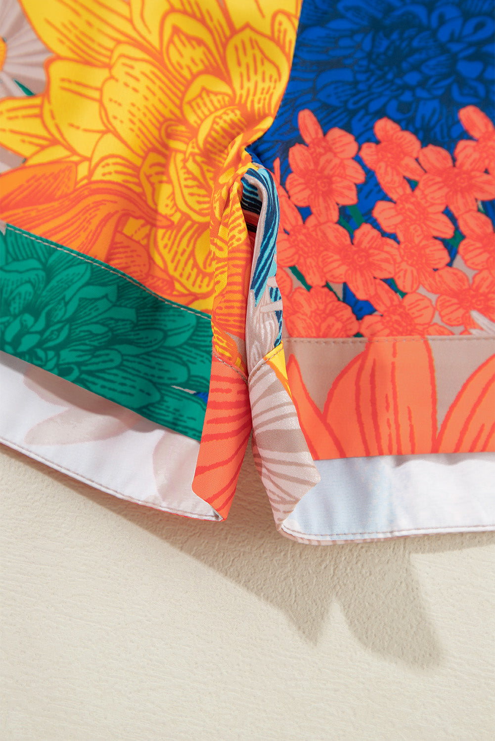 Printed Button Up Long Sleeve Top and Shorts Set - Plume & Peak
