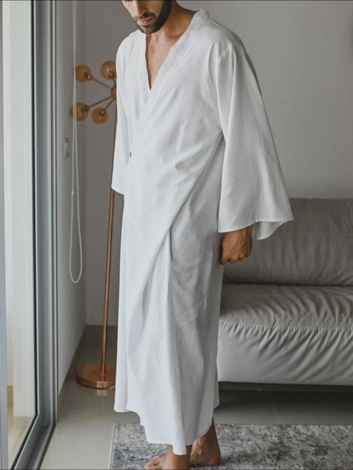 Men’s Luxe Relaxed Fit Button-Up Cover-Up | Effortlessly Stylish, Full-Size Lightweight Shirt - Plume & Peak