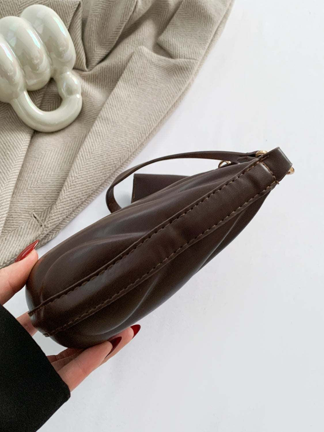 PU Leather Shoulder Bag with EarPods Bag - Plume & Peak