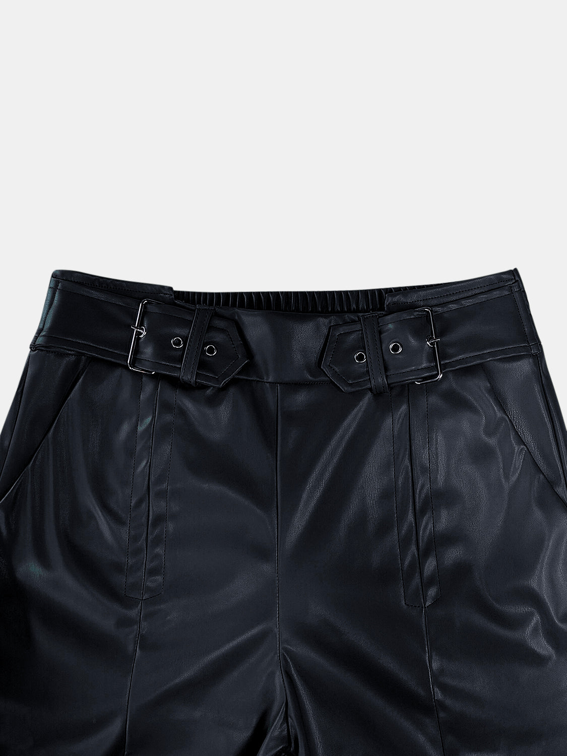 Half Elastic Waist Wide Leg Pants - Plume & Peak