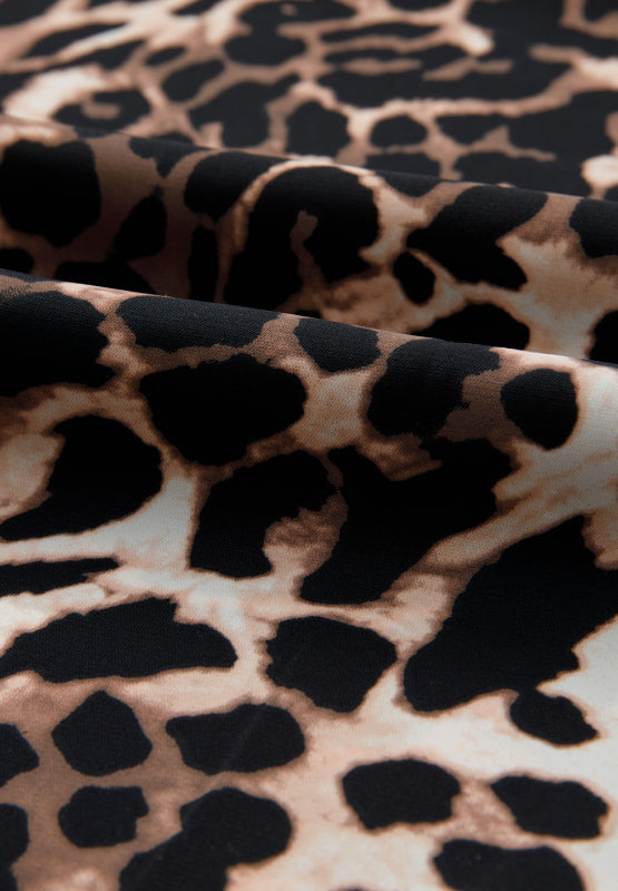 Trendy Leopard Lounge Set for Women – Round Neck Top & Pants - Plume & Peak