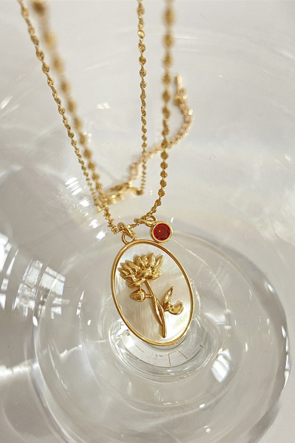 Flower Shell Pendant Copper Necklace - Plume & Peak