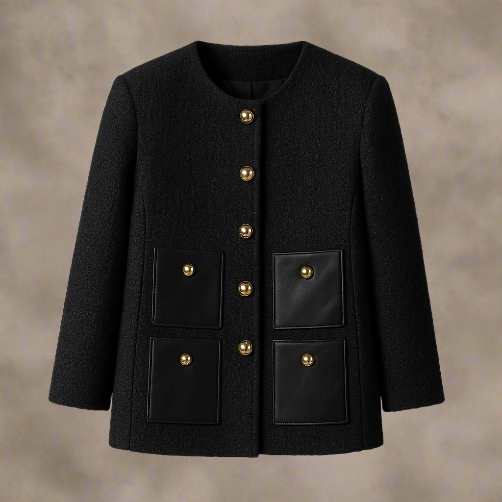 Mérd Blend Leather Pocket Tweed Jacket - Plume & Peak
