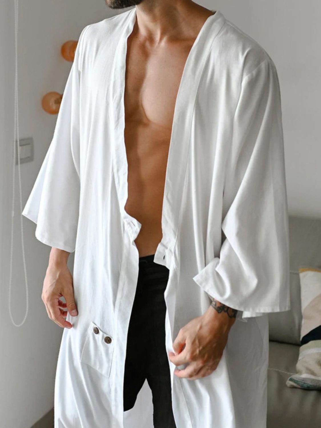 Men’s Luxe Relaxed Fit Button-Up Cover-Up | Effortlessly Stylish, Full-Size Lightweight Shirt - Plume & Peak