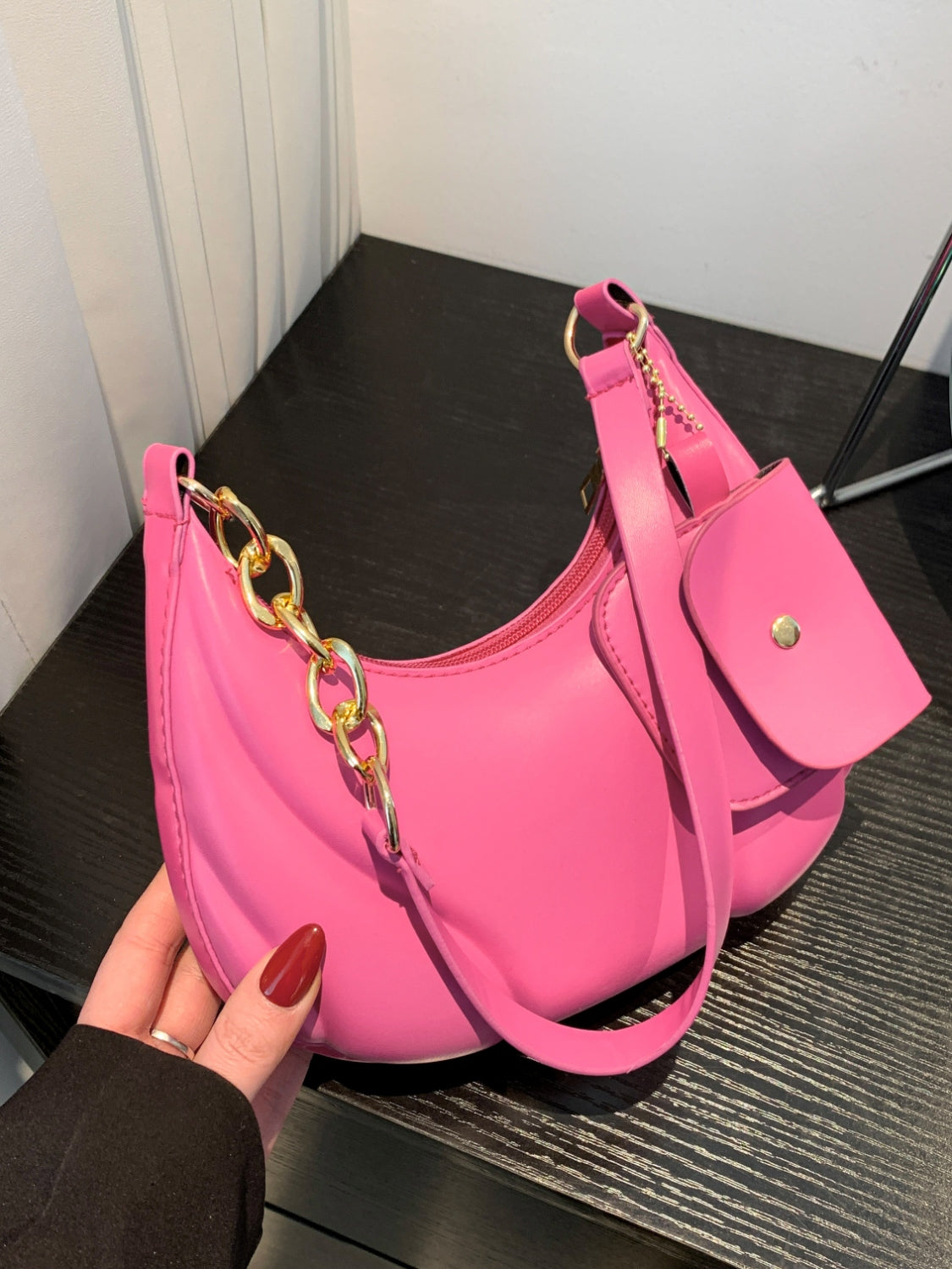 PU Leather Shoulder Bag with EarPods Bag - Plume & Peak