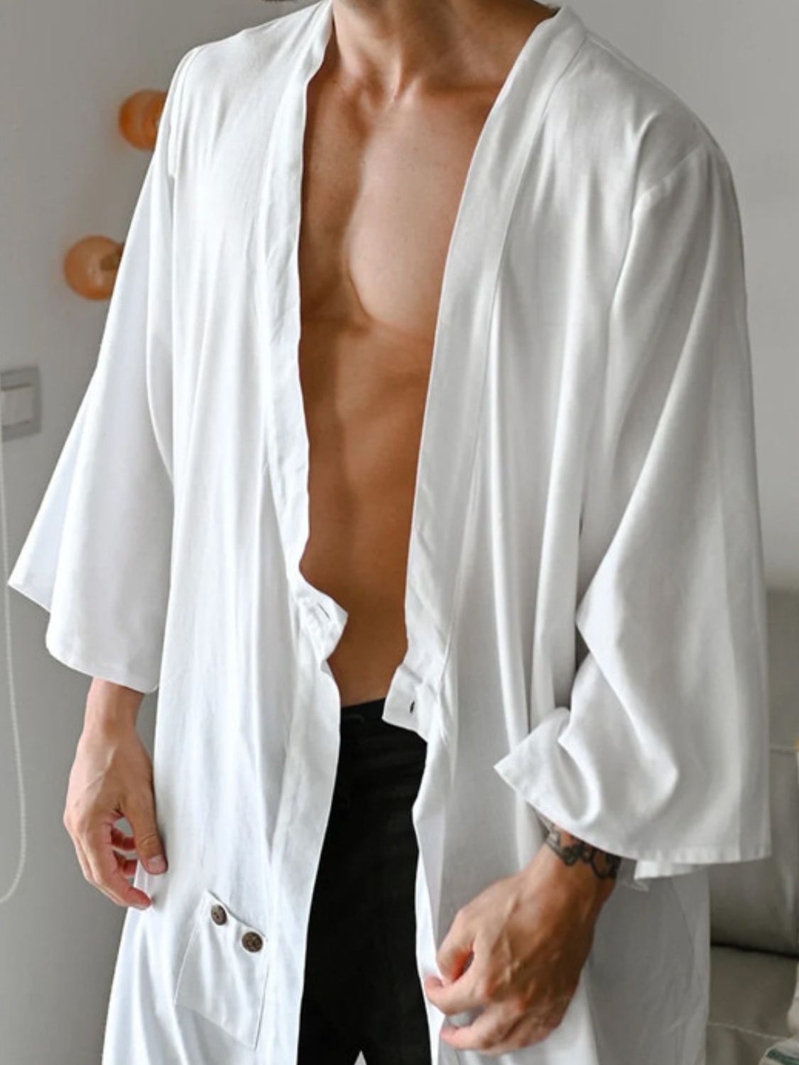 Men’s Luxe Relaxed Fit Button-Up Cover-Up | Effortlessly Stylish, Full-Size Lightweight Shirt - Plume & Peak