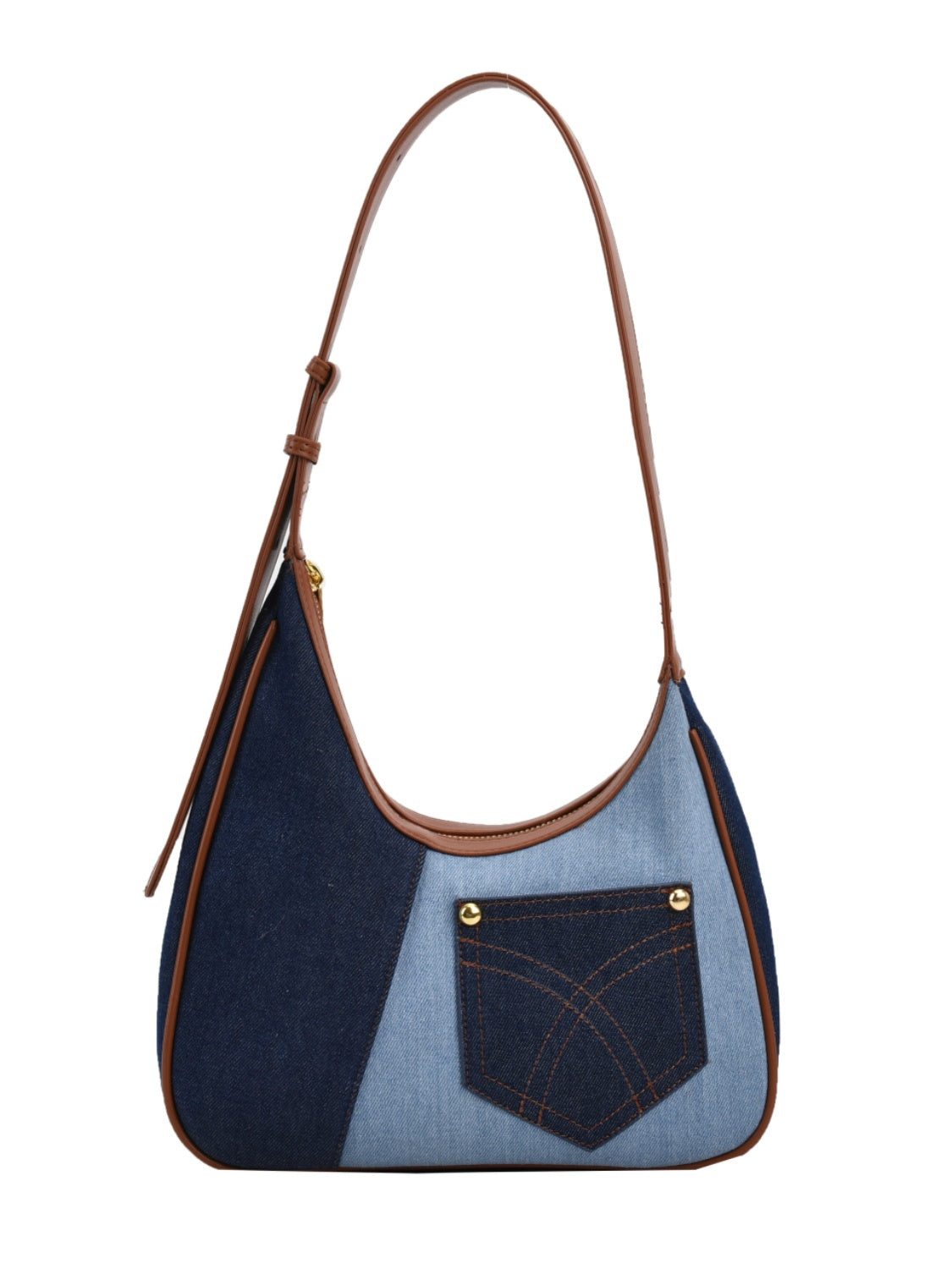 Color Block Adjustable Strap Shoulder Bag - Plume & Peak