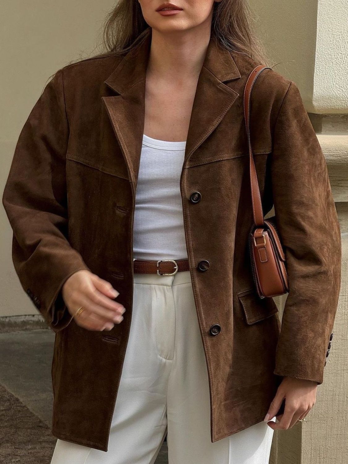 Lapel Collar Button Up Jacket - Plume & Peak