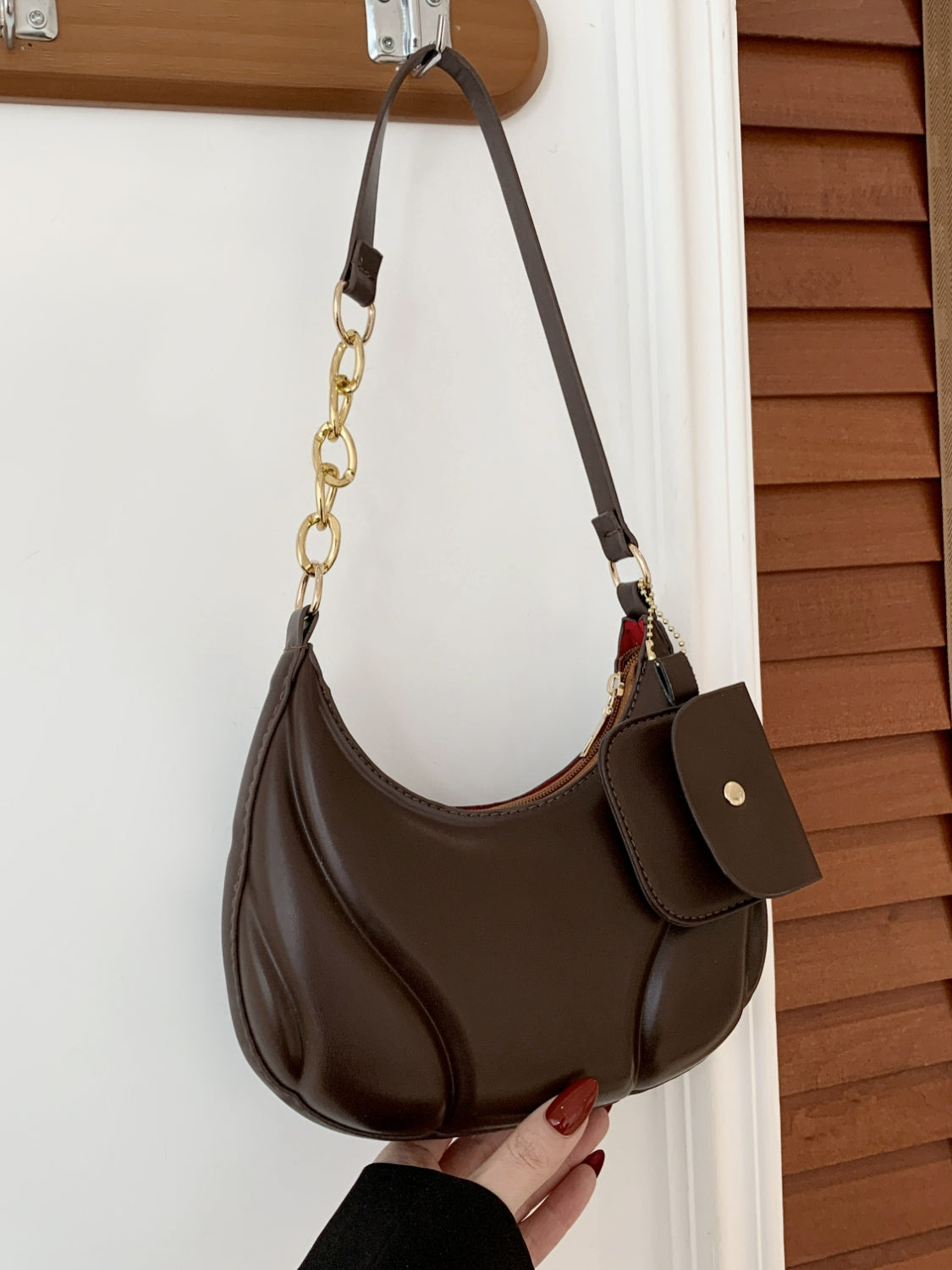 PU Leather Shoulder Bag with EarPods Bag - Plume & Peak