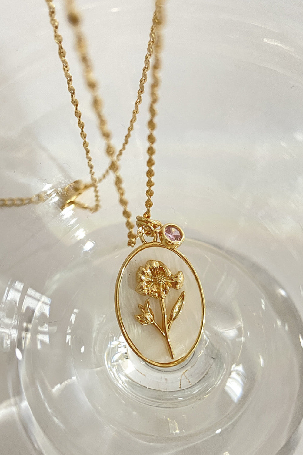 Flower Shell Pendant Copper Necklace - Plume & Peak
