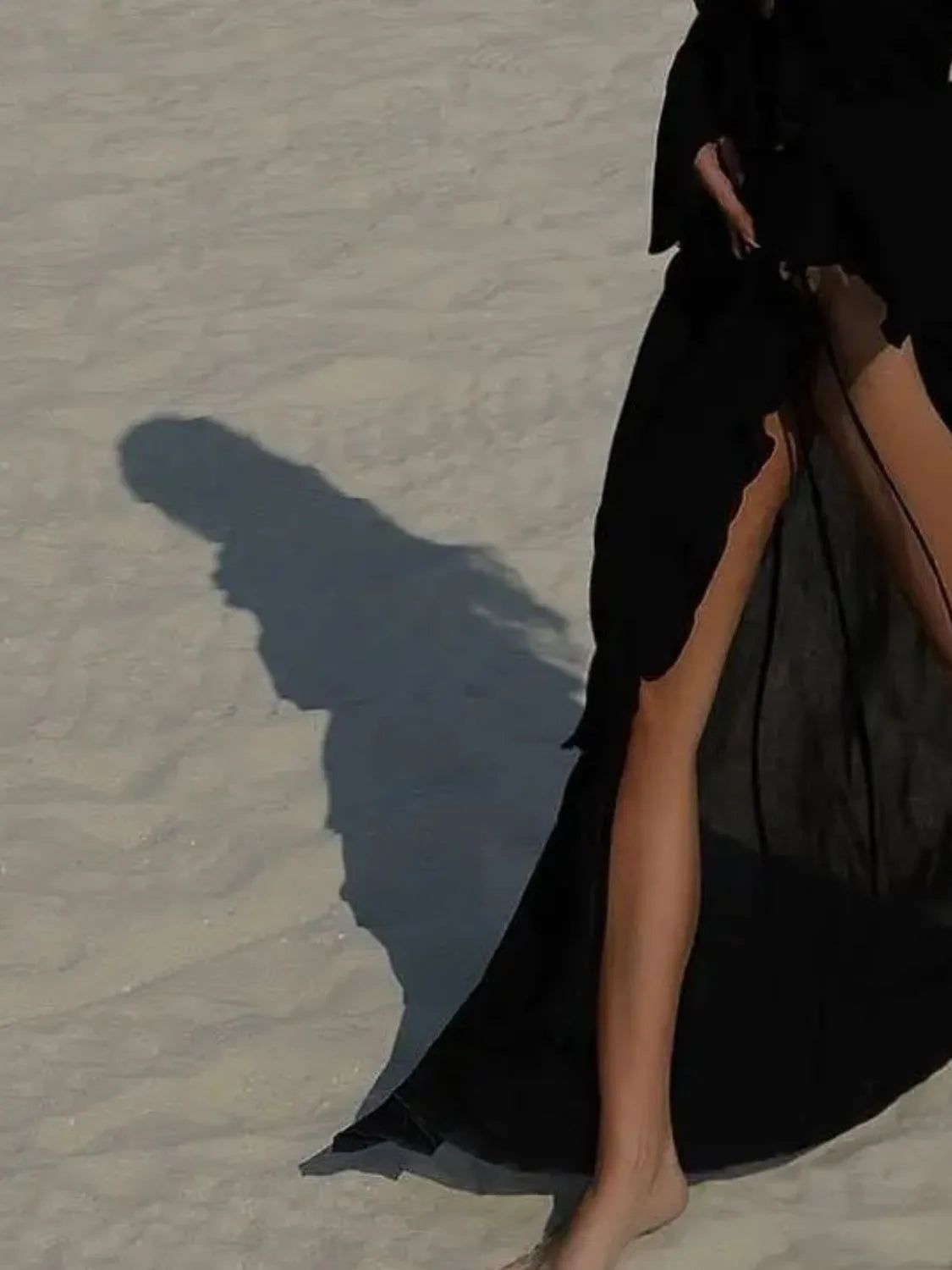 Ruffled Long Sleeve Cover-Up Dress - Plume & Peak