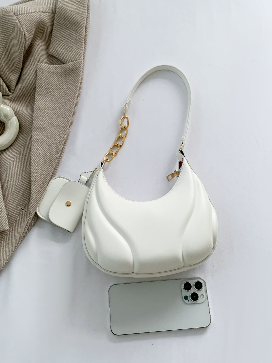 PU Leather Shoulder Bag with EarPods Bag - Plume & Peak