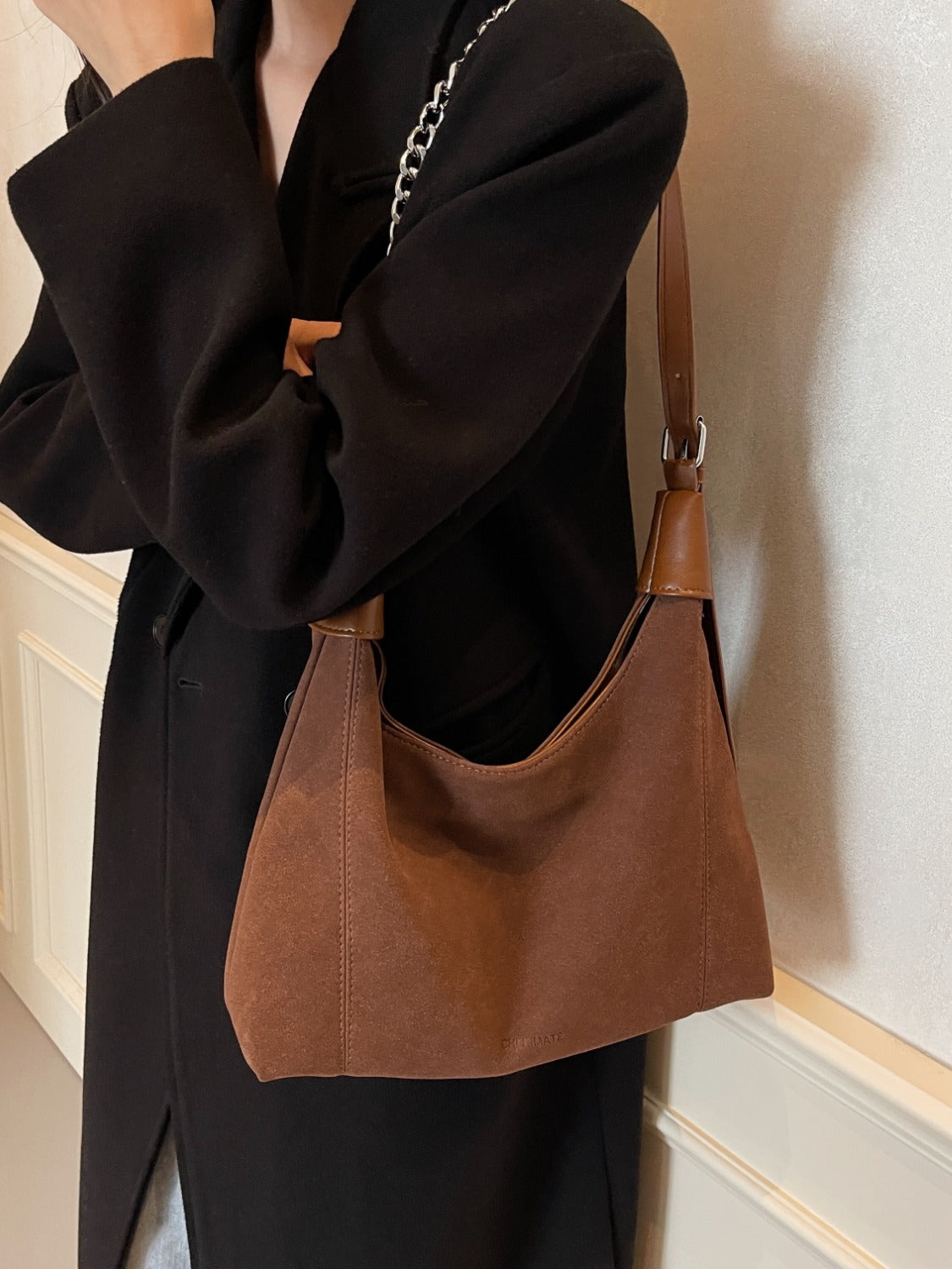 Suede Adjustable Strap Shoulder Bag - Plume & Peak