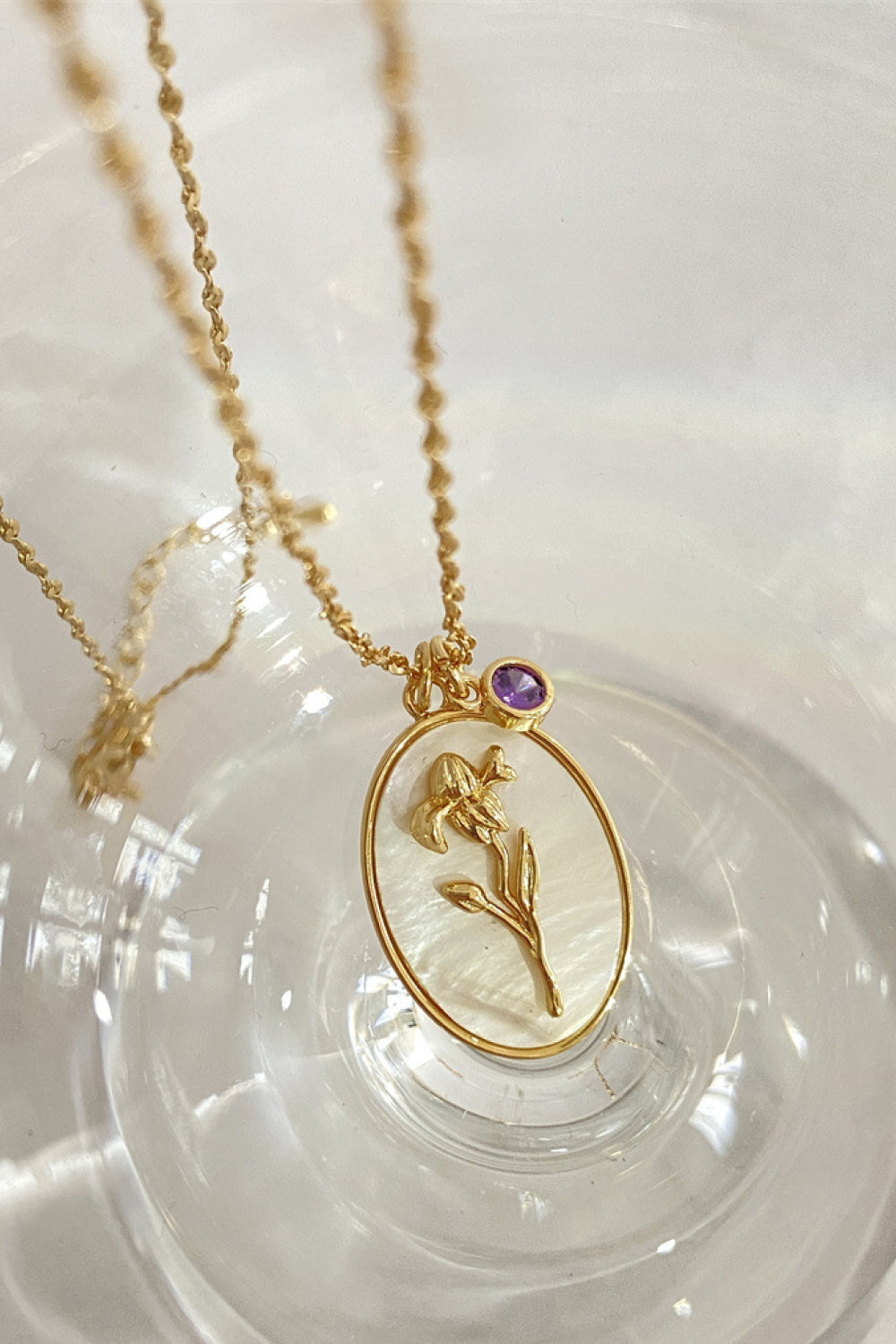 Flower Shell Pendant Copper Necklace - Plume & Peak