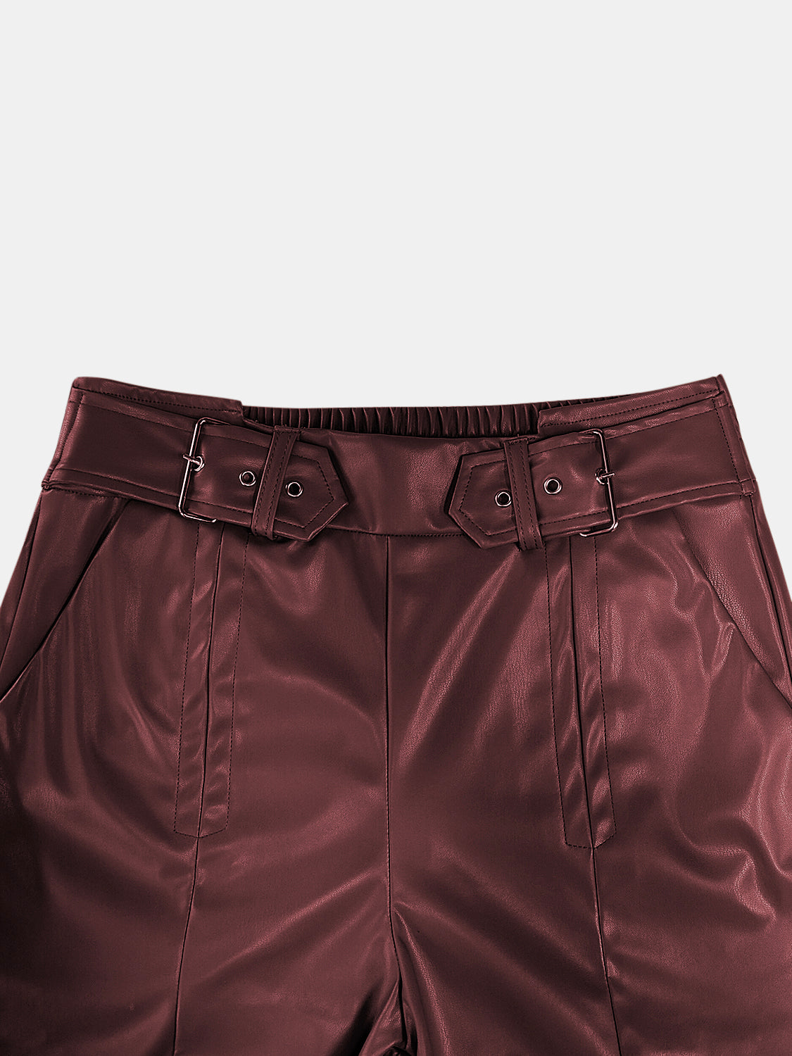 Half Elastic Waist Wide Leg Pants - Plume & Peak