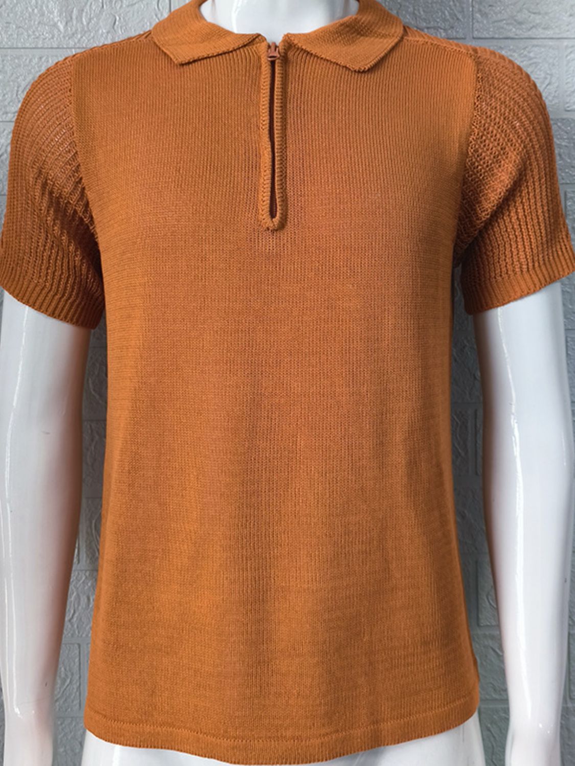 Men’s Quarter-Zip Knit Polo – Effortless Style, Smart Casual Look - Plume & Peak