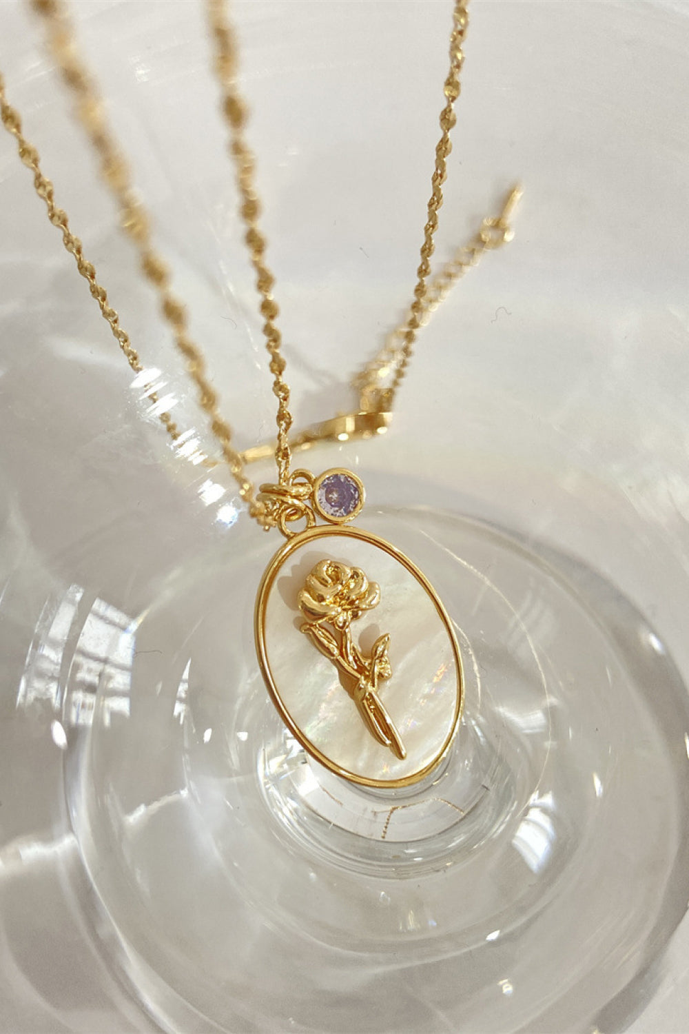Flower Shell Pendant Copper Necklace - Plume & Peak