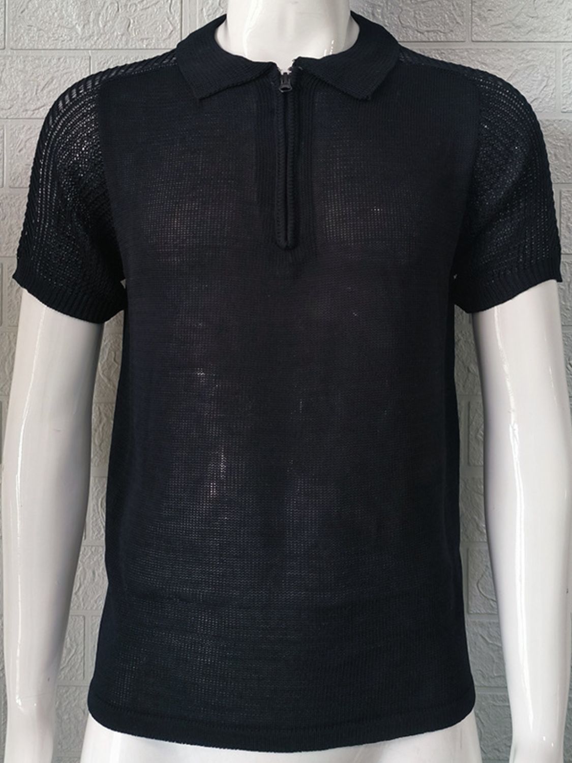 Men’s Quarter-Zip Knit Polo – Effortless Style, Smart Casual Look - Plume & Peak