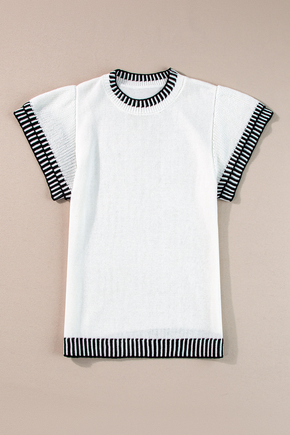 Round Neck Short Sleeve Knit Top - Plume & Peak