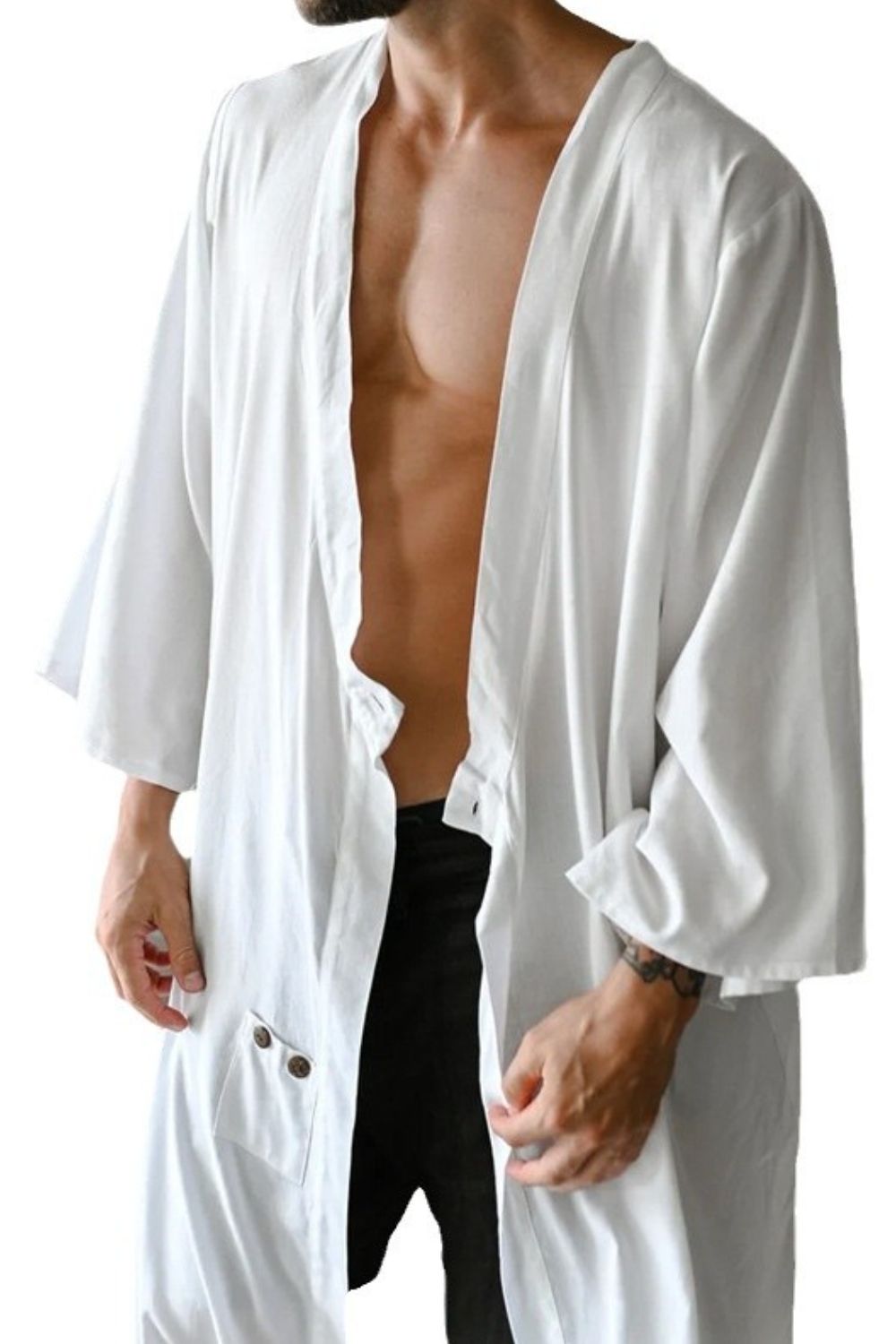 Men’s Luxe Relaxed Fit Button-Up Cover-Up | Effortlessly Stylish, Full-Size Lightweight Shirt - Plume & Peak