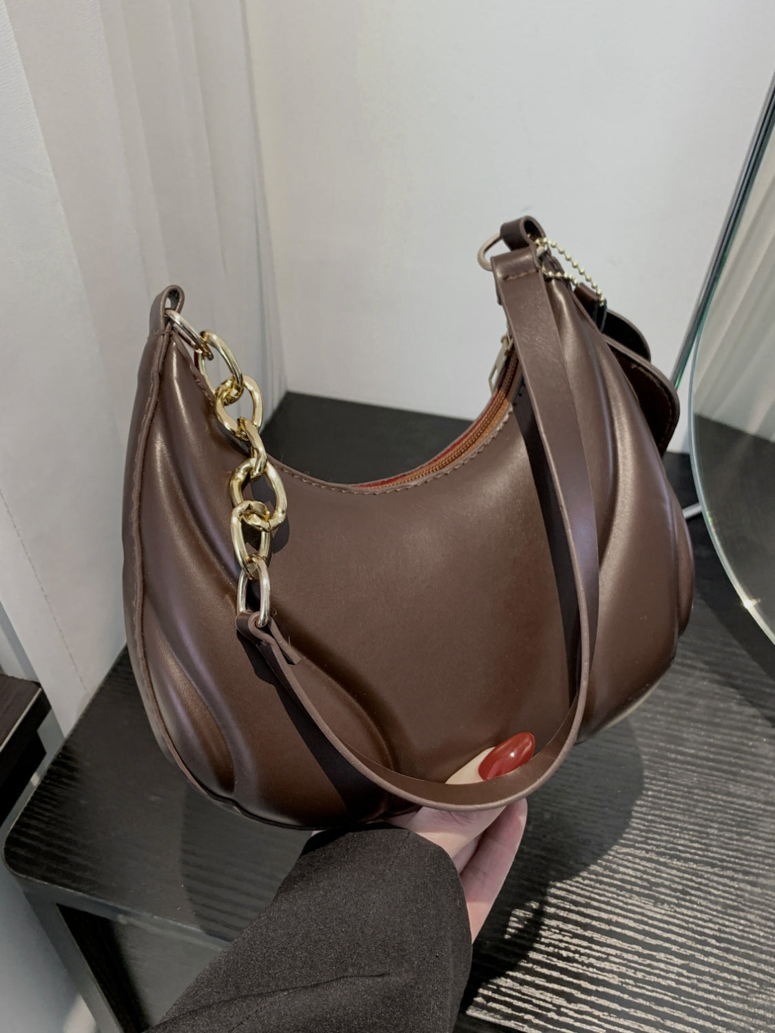 PU Leather Shoulder Bag with EarPods Bag - Plume & Peak