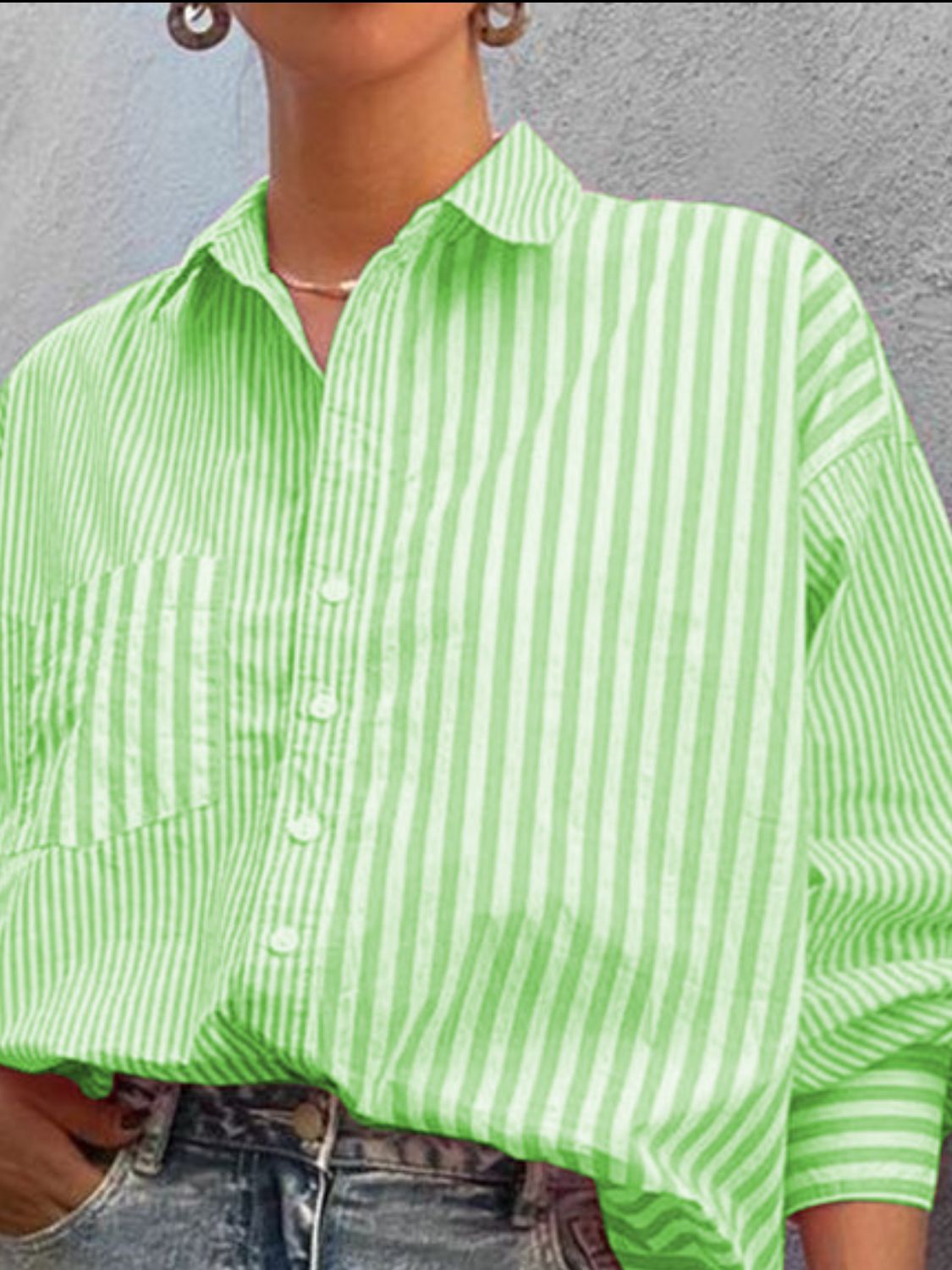 Striped Button Down Long Sleeve Shirt - Plume & Peak