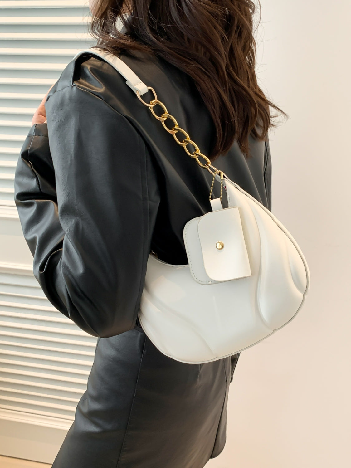 PU Leather Shoulder Bag with EarPods Bag - Plume & Peak