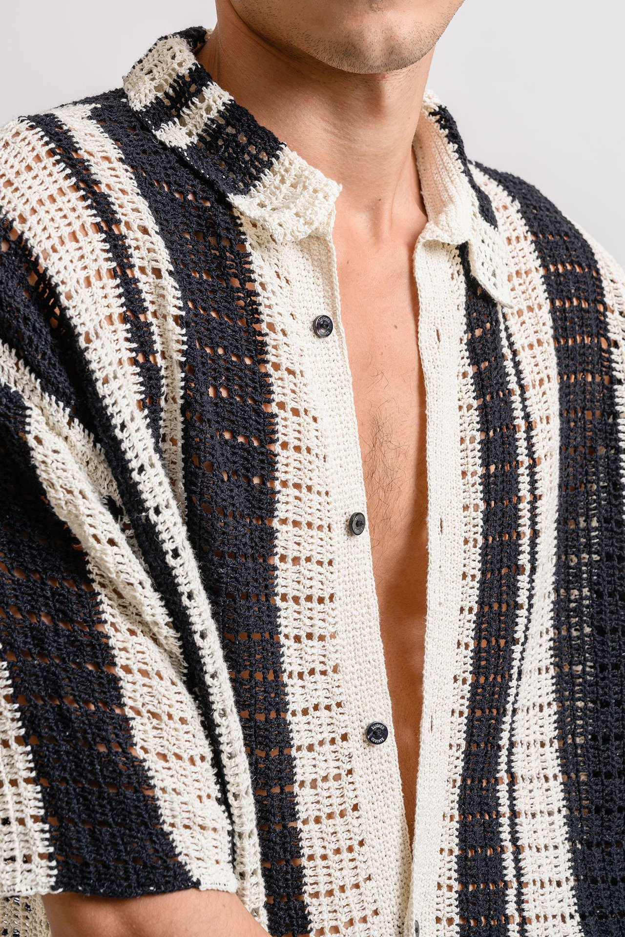Striped Patchwork Cardigan Shirt Trendy Summer Style - Plume & Peak