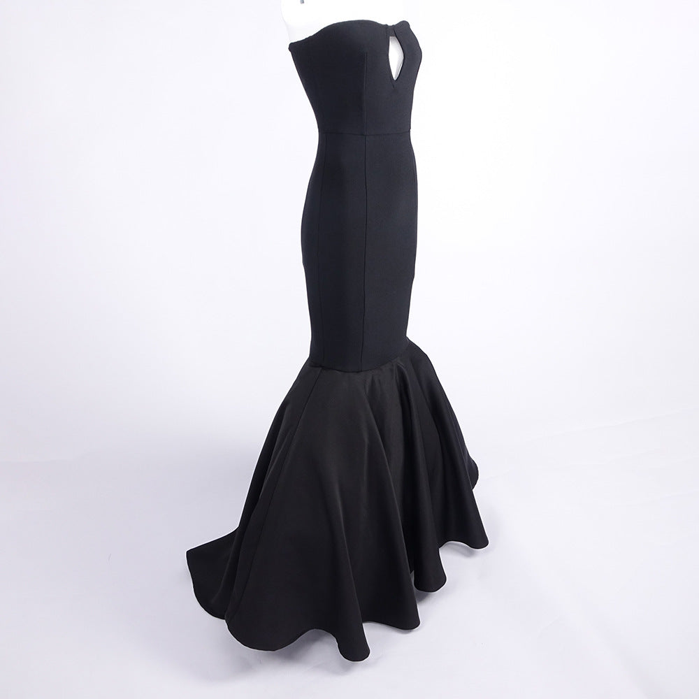 The Midnight Muse Gown – Strapless Black Mermaid Silhouette - Plume & Peak