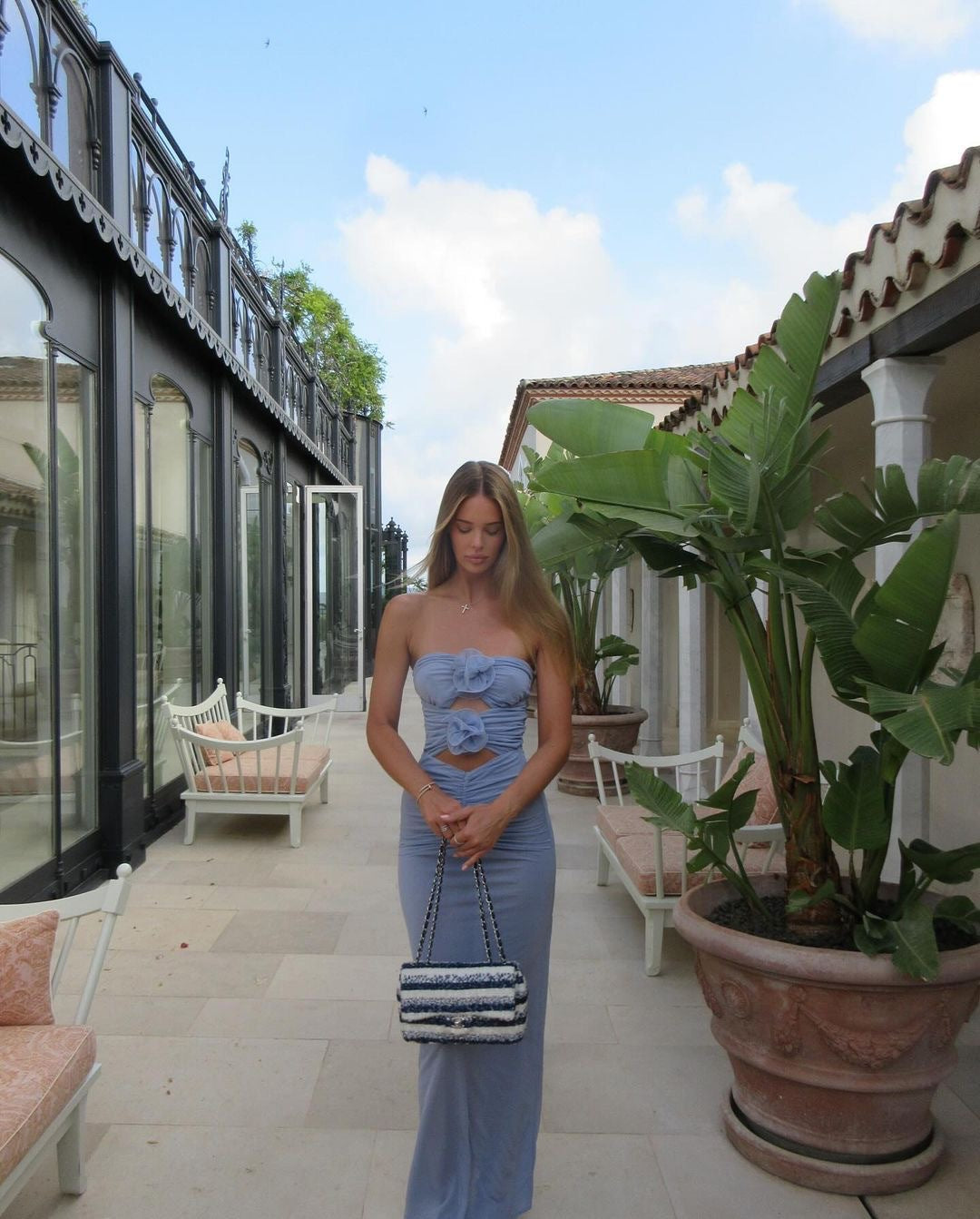 The Azure Bloom Dress - Plume & Peak