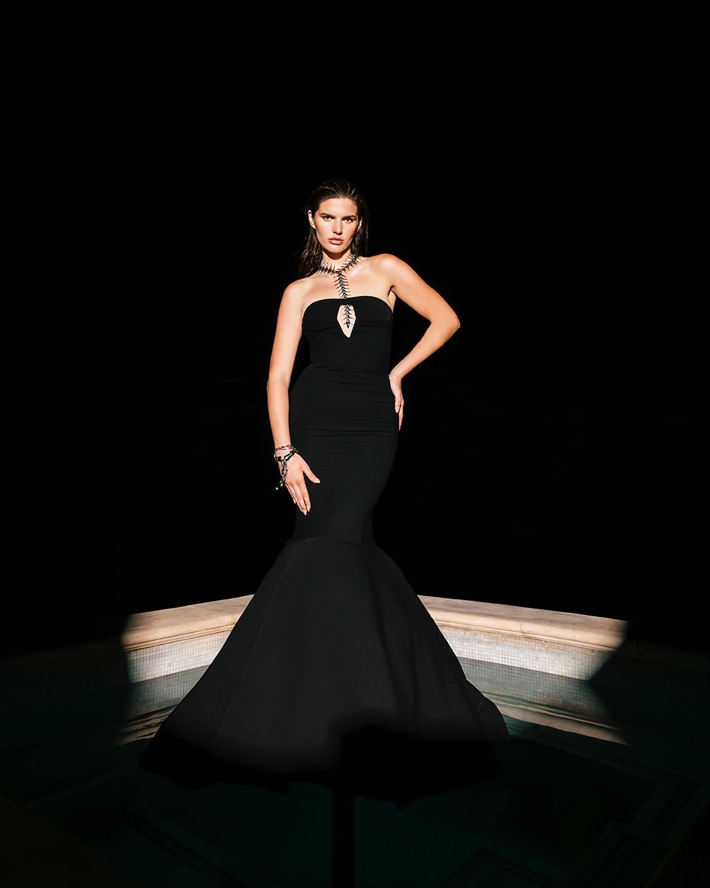 The Midnight Muse Gown – Strapless Black Mermaid Silhouette - Plume & Peak