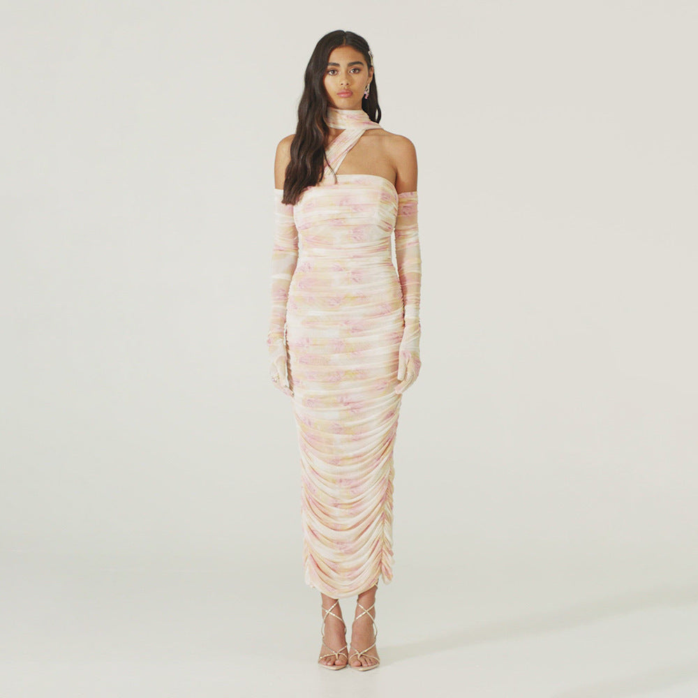 The Rosé Veil Gown – Petal Blush Edition - Plume & Peak