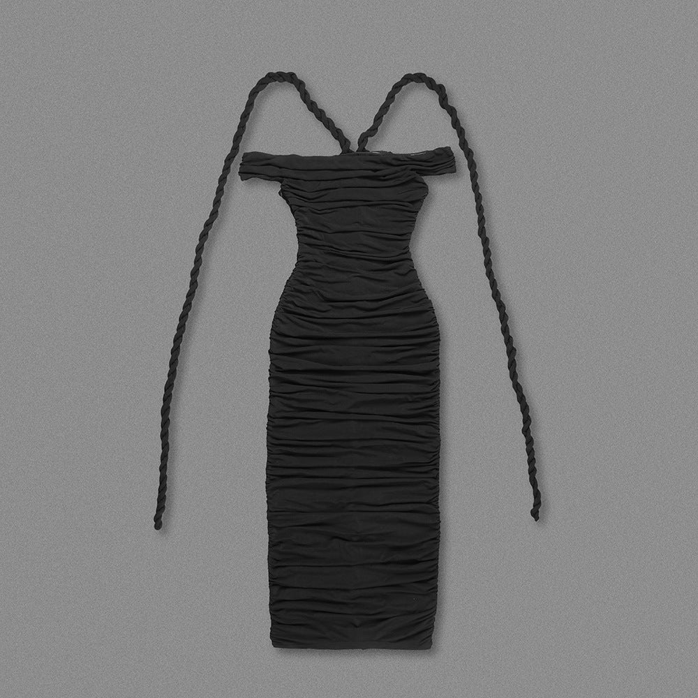 The Celestial Drape Gown – Dual-Tone Elegance - Plume & Peak