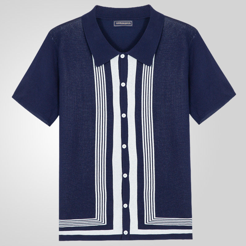Men’s Striped Knit Polo – The Ultimate Summer Essential for Effortless Style - Plume & Peak