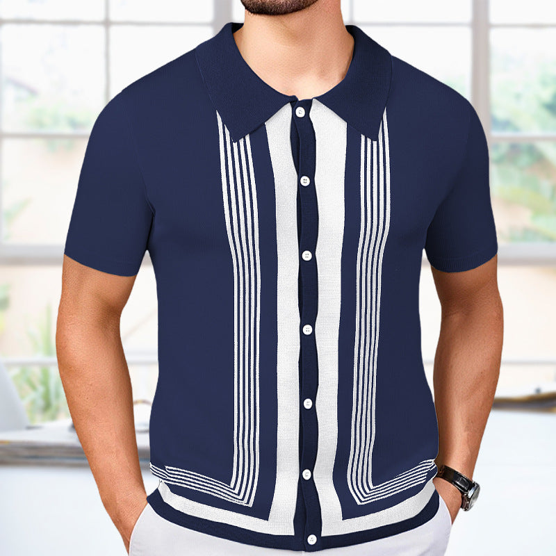 Men’s Striped Knit Polo – The Ultimate Summer Essential for Effortless Style - Plume & Peak
