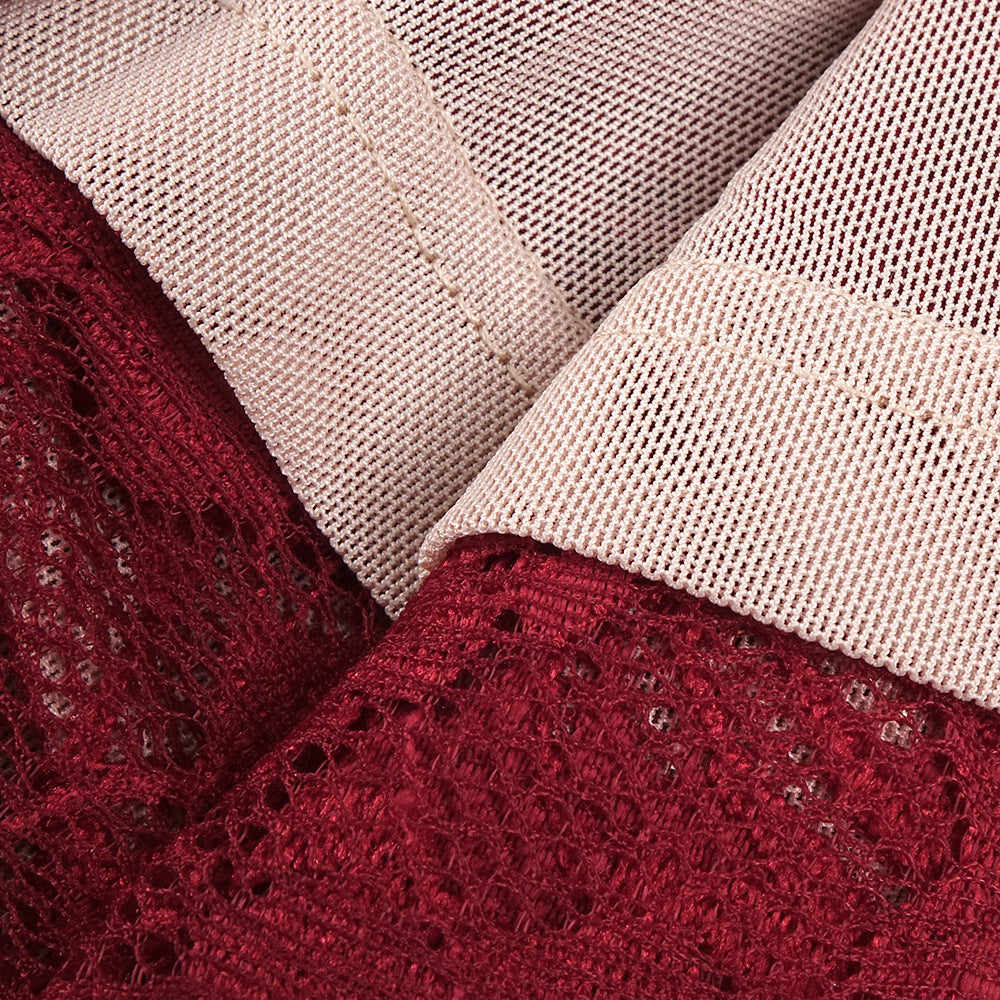 The Plume & Peak Carmine Reverie Lace Gown - Plume & Peak