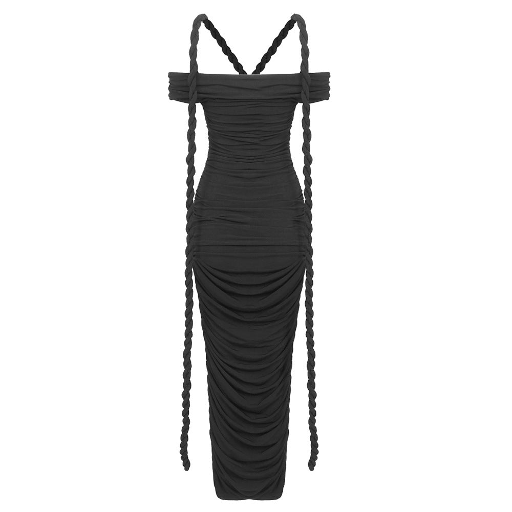 The Celestial Drape Gown – Dual-Tone Elegance - Plume & Peak