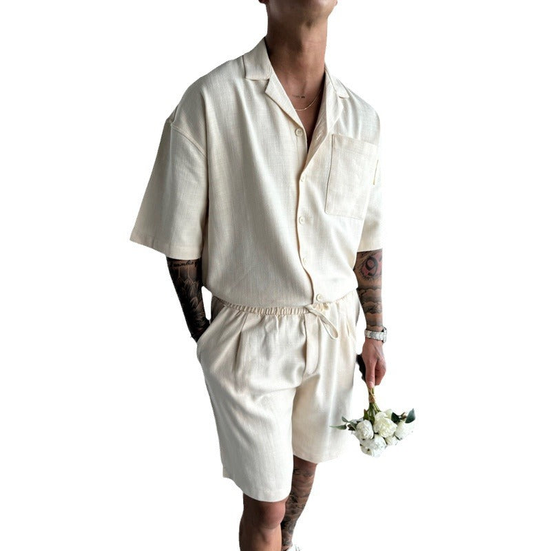 Mens Summer Relaxed Fit Set Shirt Shorts - Plume & Peak