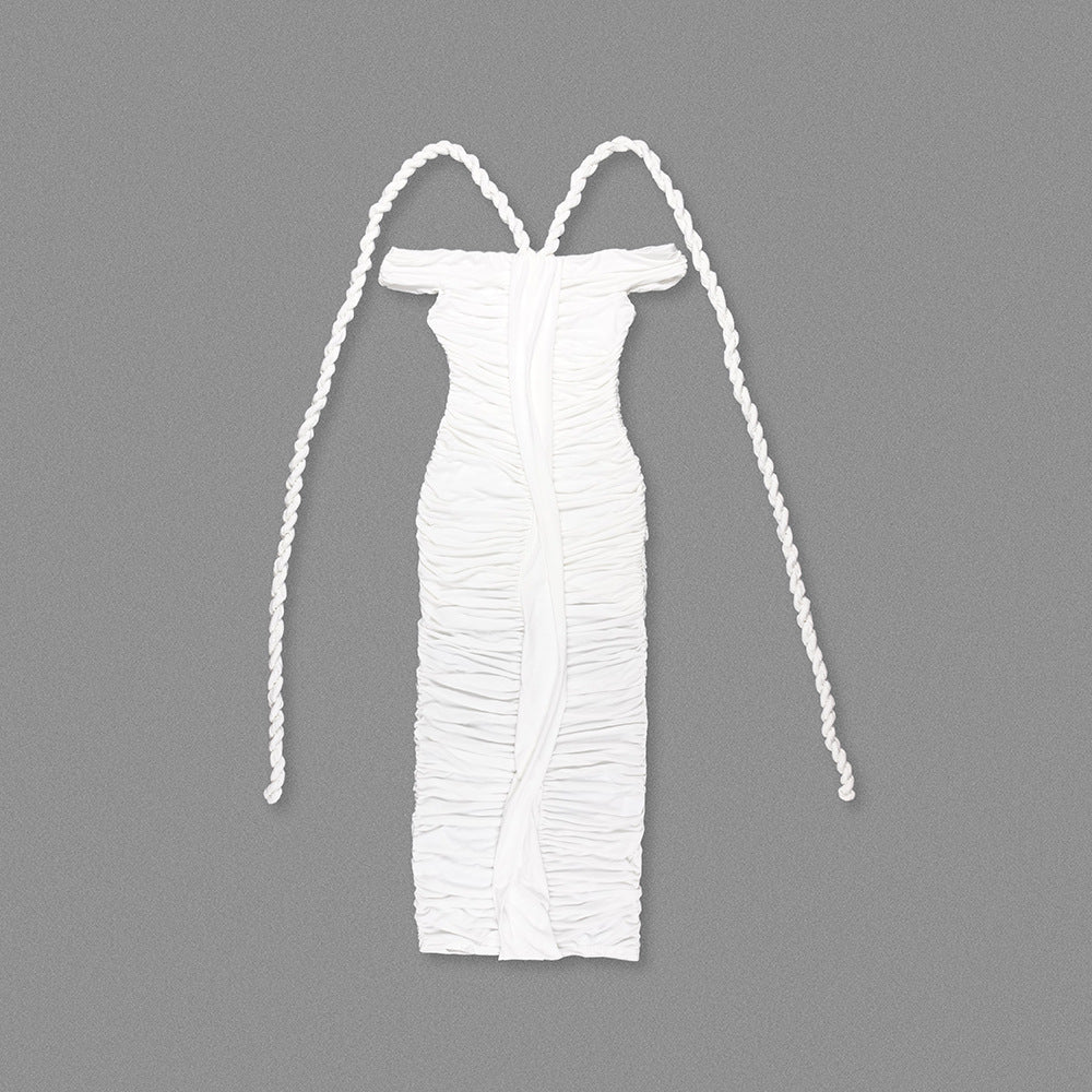 The Celestial Drape Gown – Dual-Tone Elegance - Plume & Peak