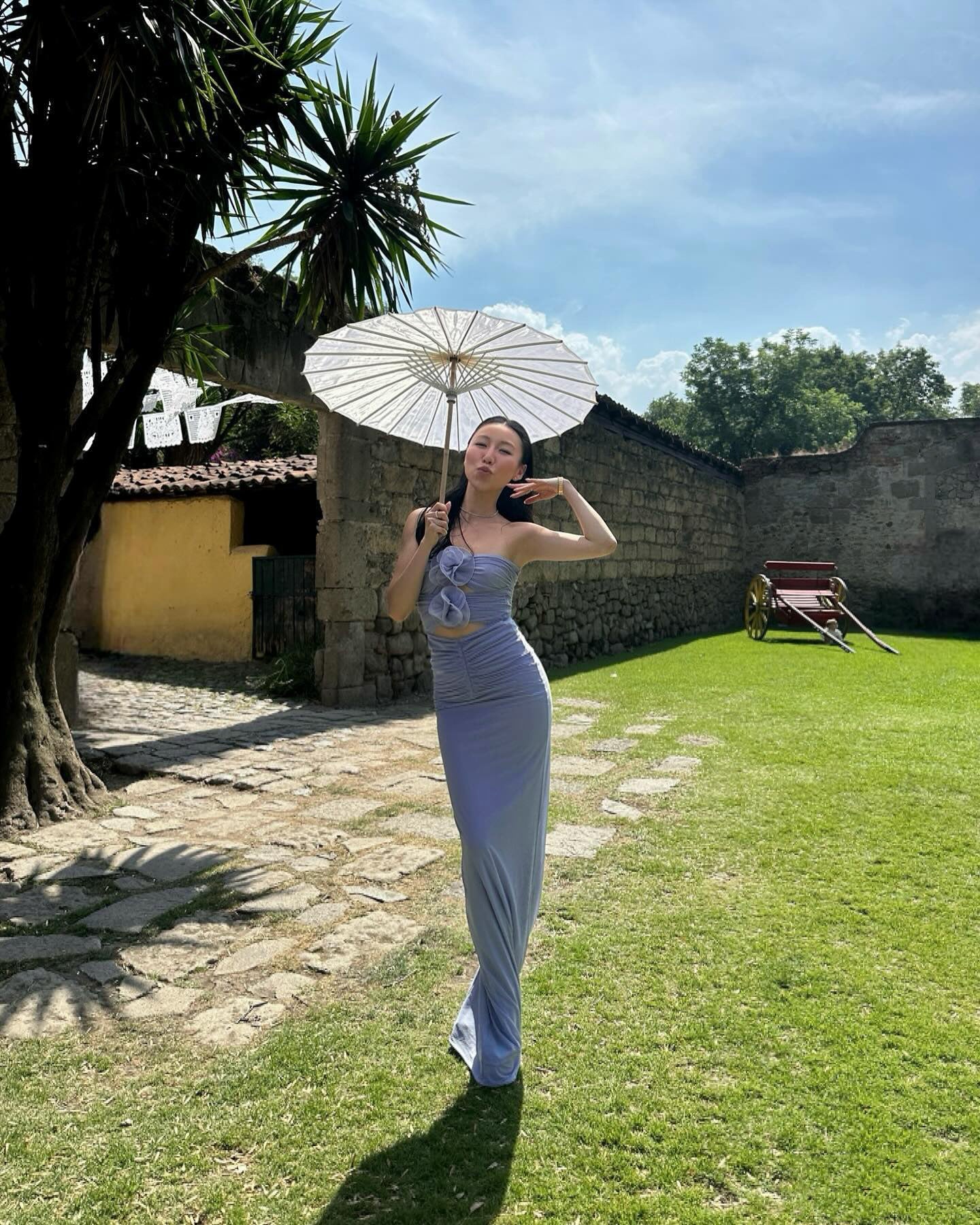 The Azure Bloom Dress - Plume & Peak