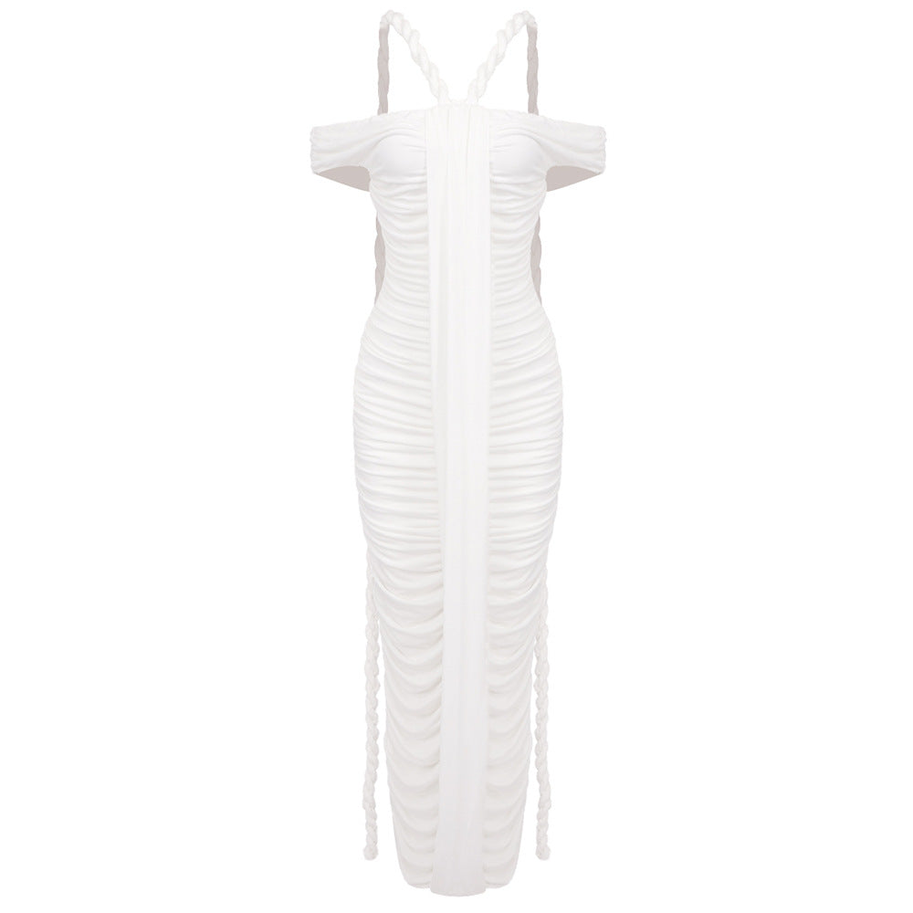The Celestial Drape Gown – Dual-Tone Elegance - Plume & Peak