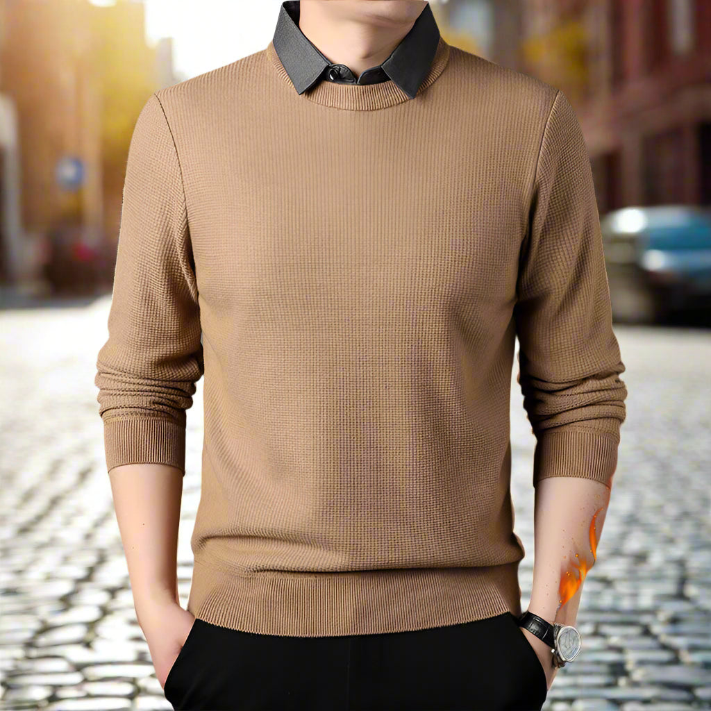 Sophisticated Layered Knit Pullover – Effortless Elegance - Plume & Peak