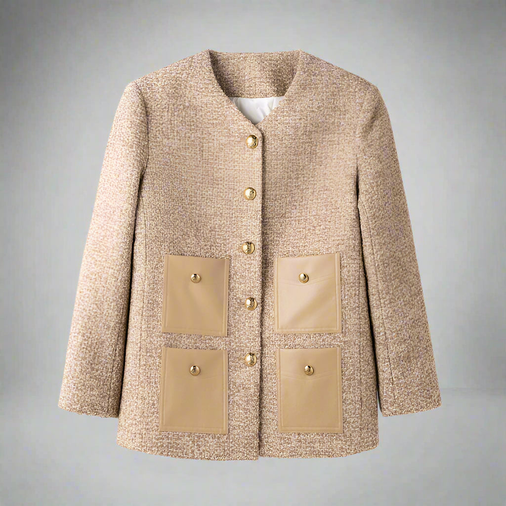 Mérd Blend Leather Pocket Tweed Jacket - Plume & Peak