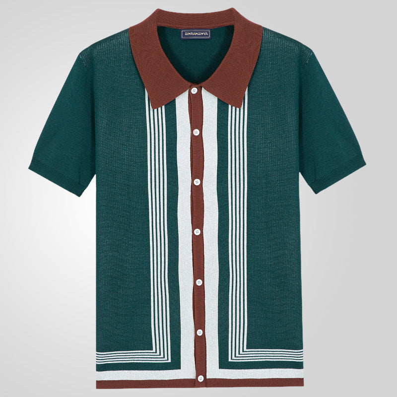 Men’s Striped Knit Polo – The Ultimate Summer Essential for Effortless Style - Plume & Peak
