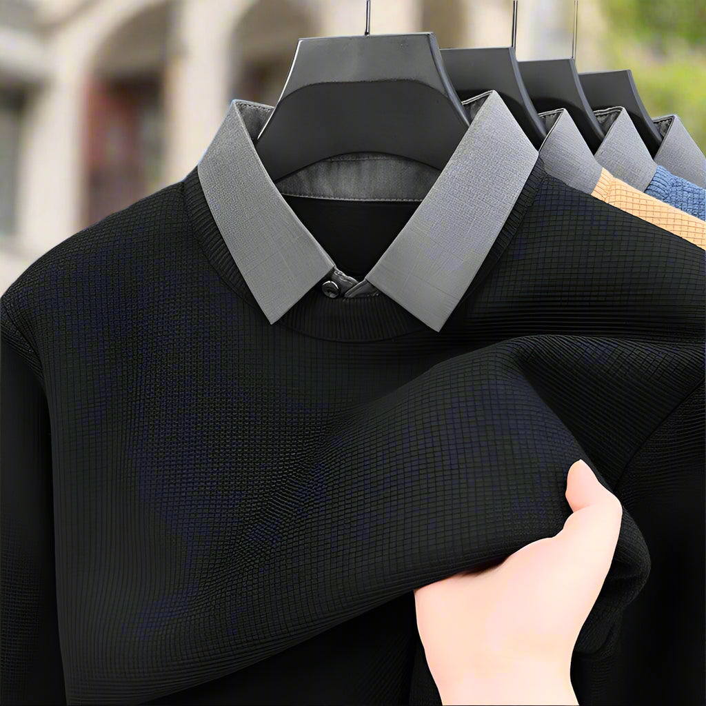 Sophisticated Layered Knit Pullover – Effortless Elegance - Plume & Peak
