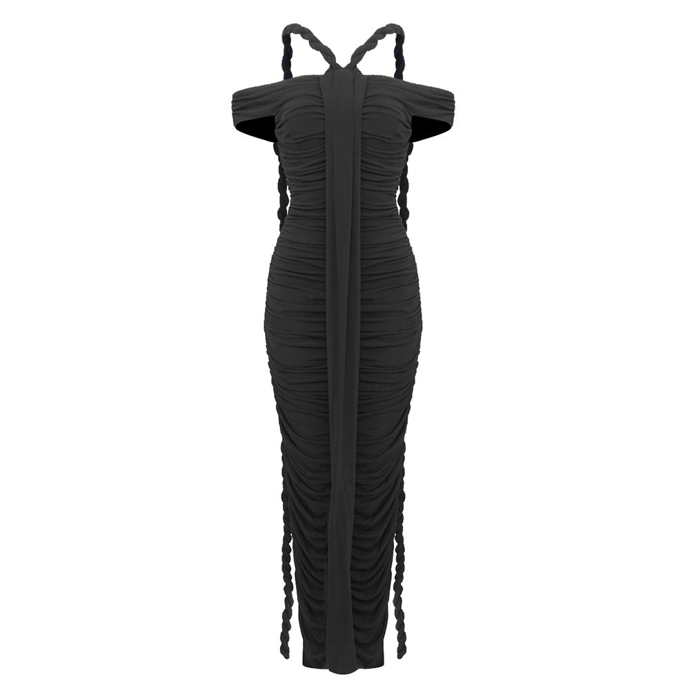 The Celestial Drape Gown – Dual-Tone Elegance - Plume & Peak