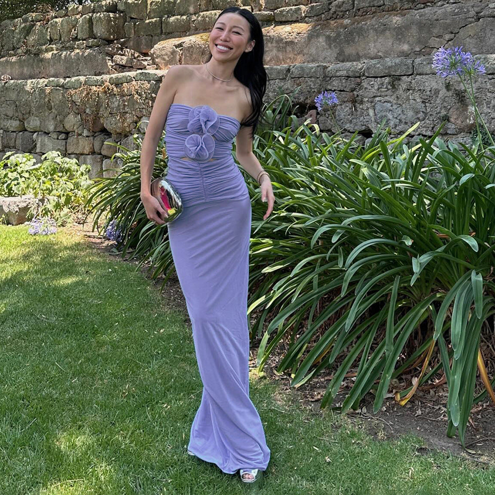The Azure Bloom Dress - Plume & Peak