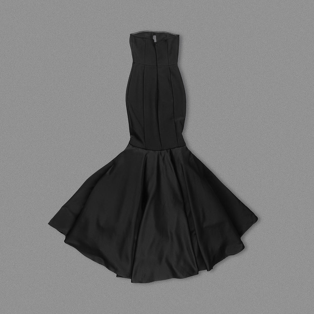 The Midnight Muse Gown – Strapless Black Mermaid Silhouette - Plume & Peak