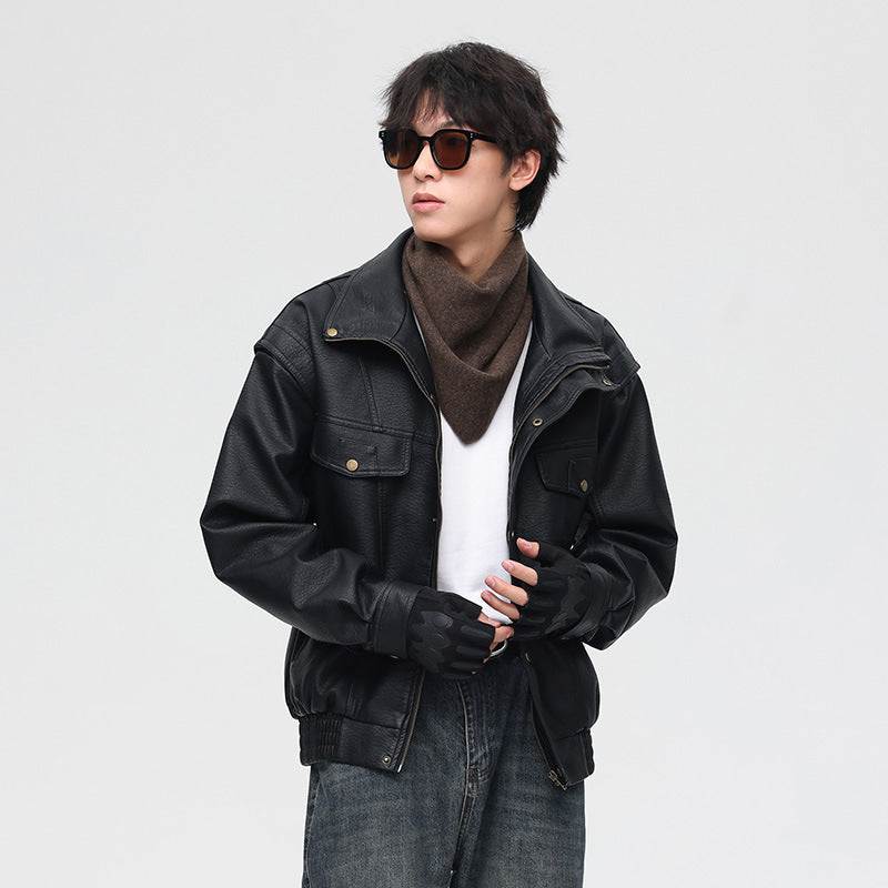Mens Vintage Style Leather Jacket Autumn Collection - Plume & Peak