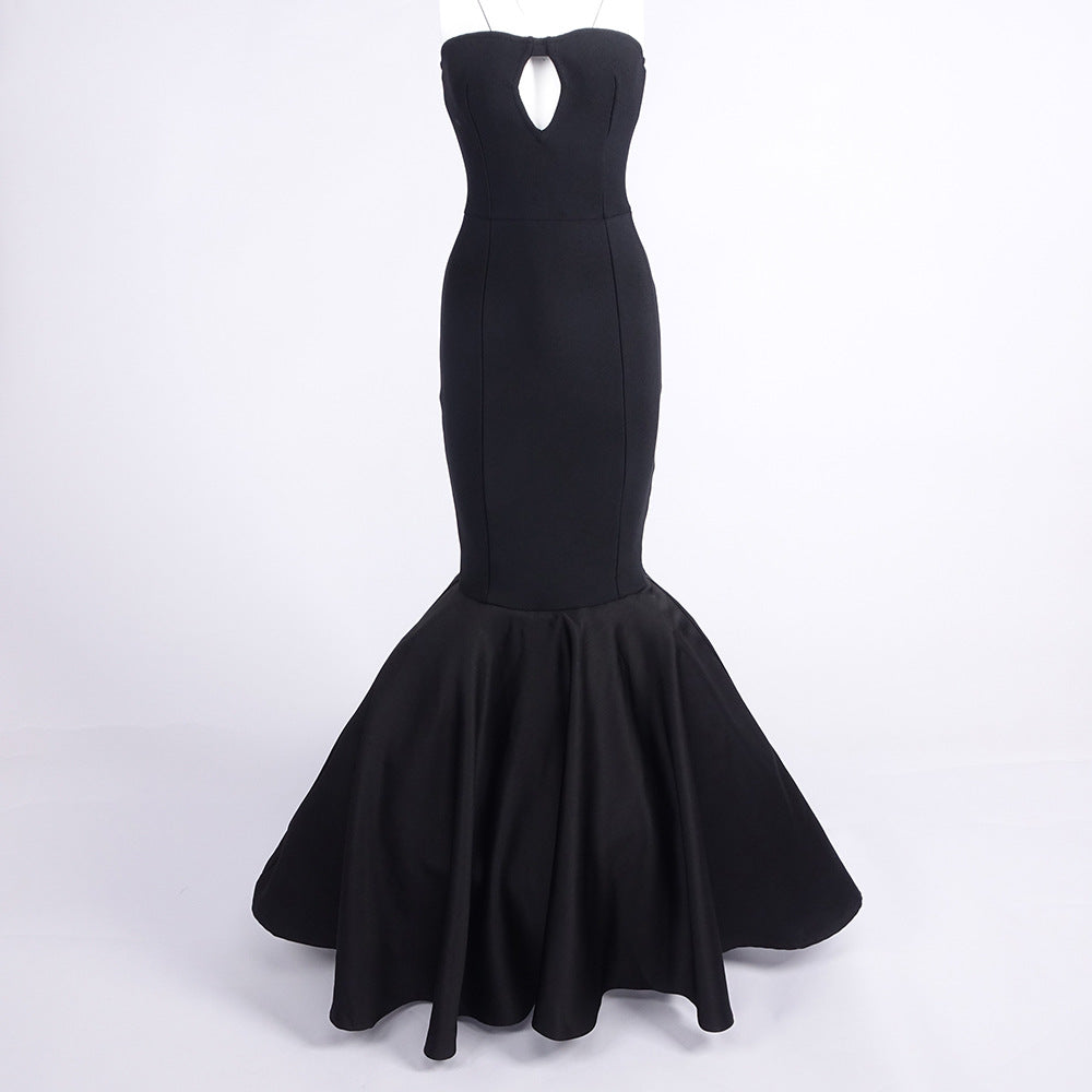 The Midnight Muse Gown – Strapless Black Mermaid Silhouette - Plume & Peak